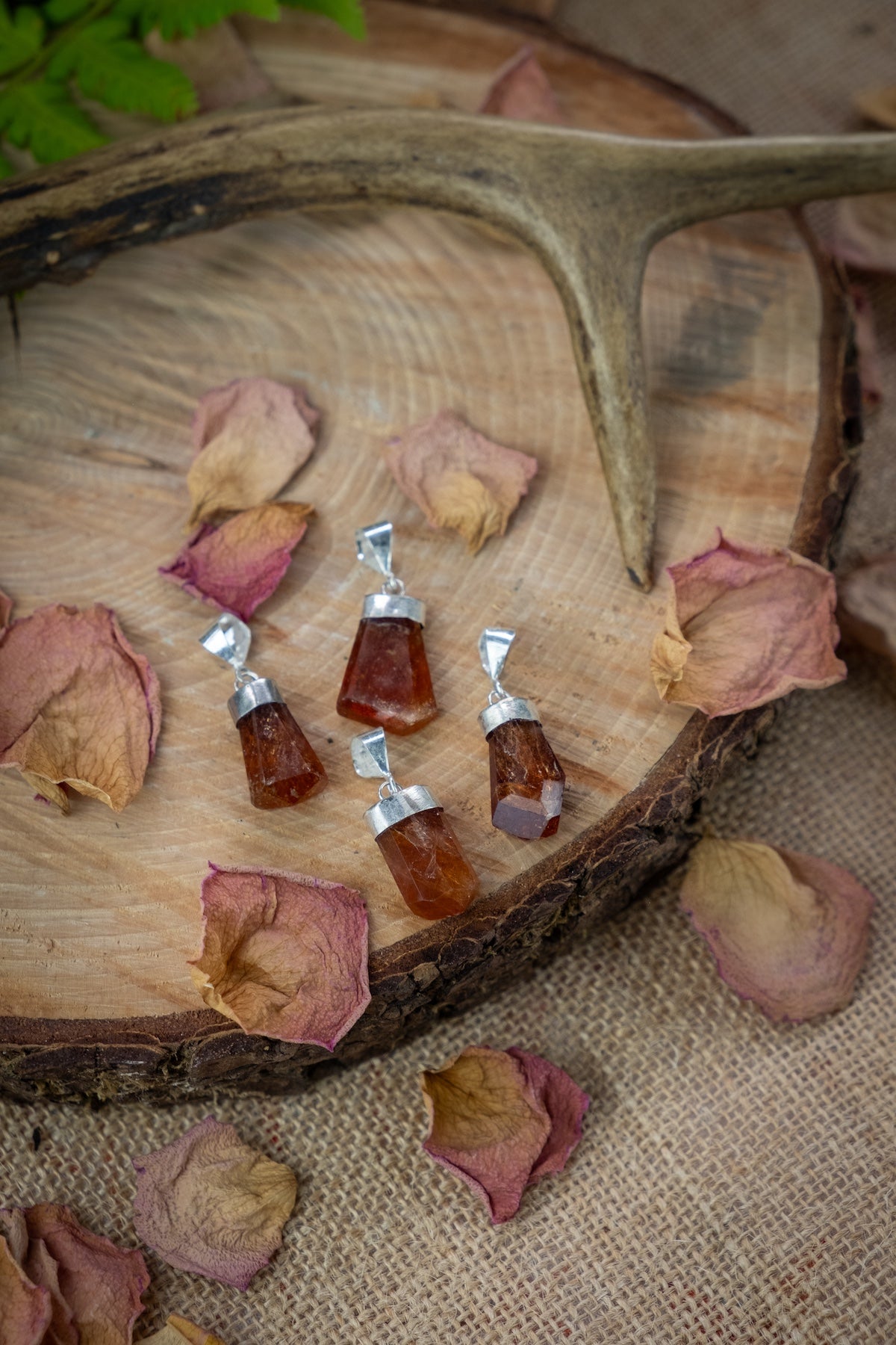 Garnet crystal pendant.