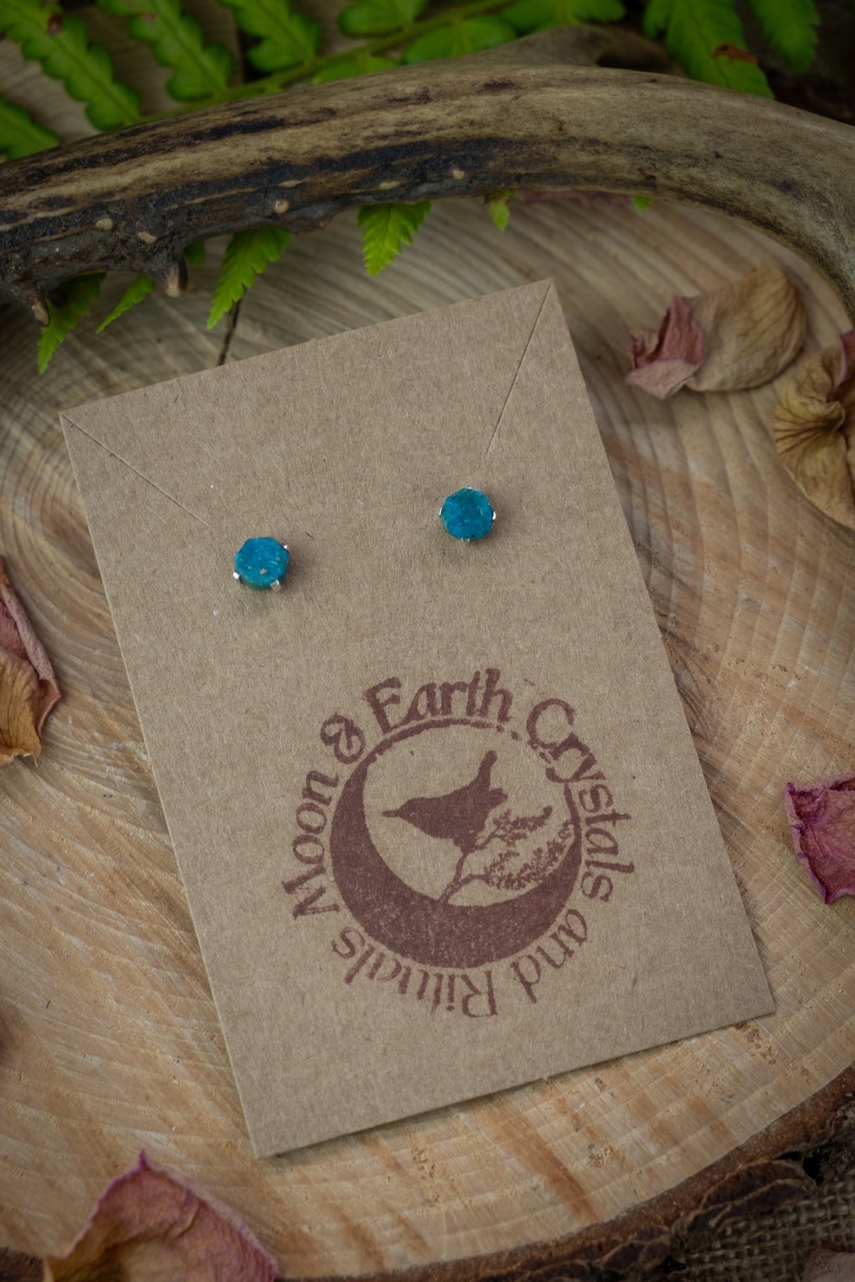 Peruvian Blue Opal Sterling Silver Stud Earrings