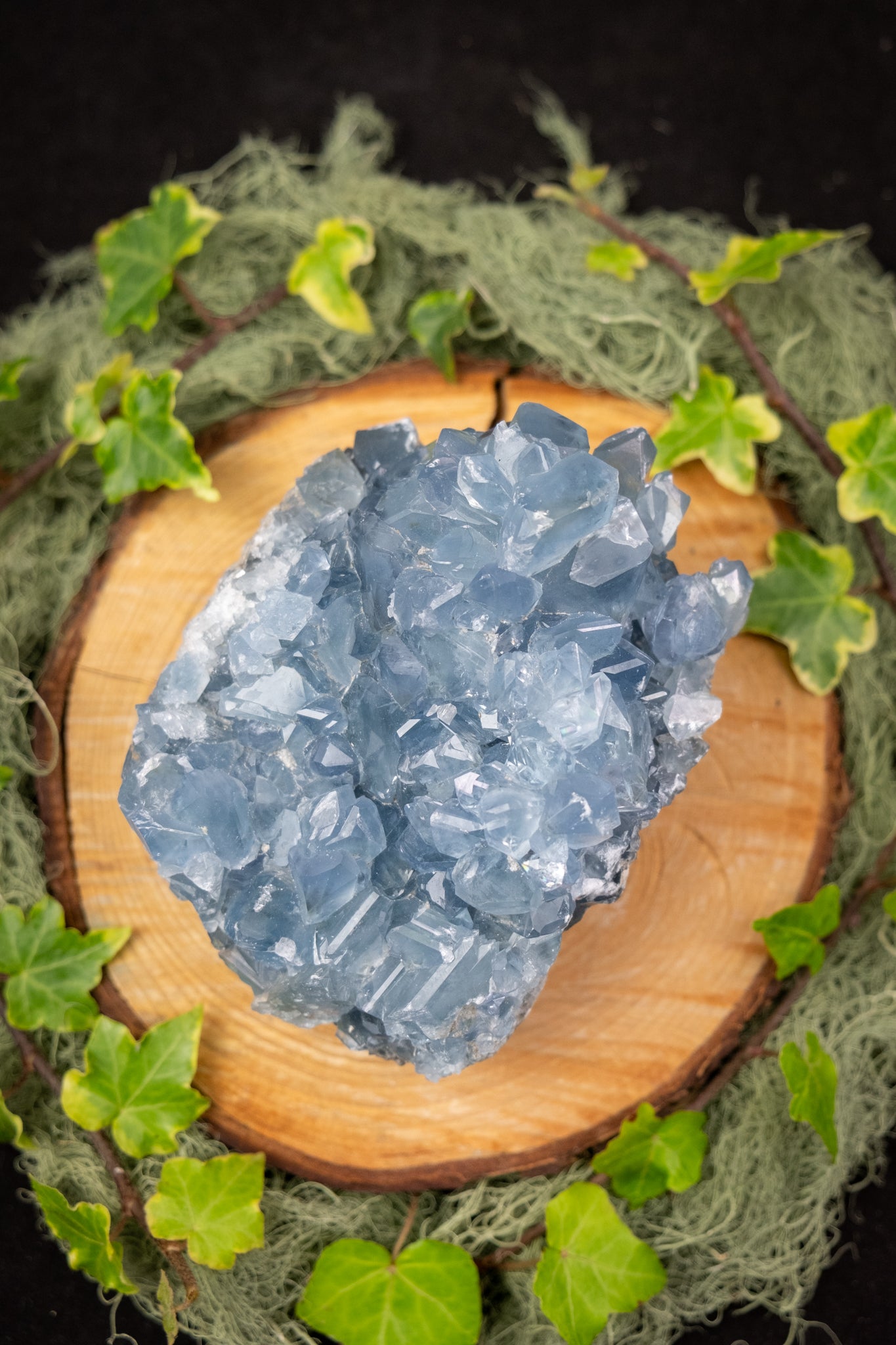 High Grade Celestite Cluster, Super Sparkly Celestine Crystal Gem Stone for Calming Energy and Angelic Connection