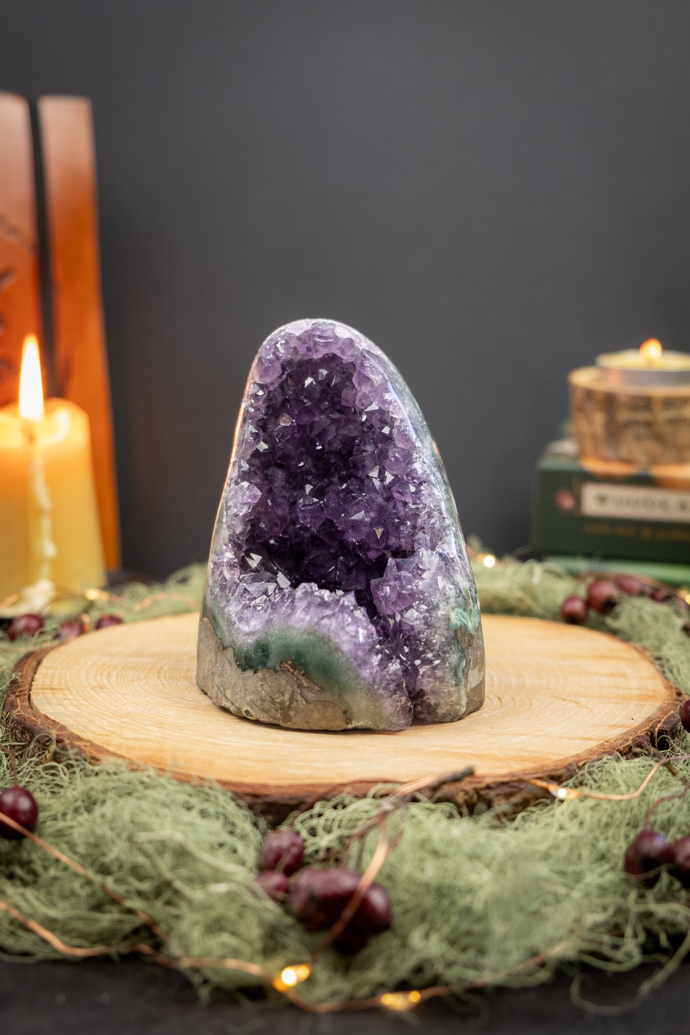 Stunning Deep Purple Amethyst Cluster, Cut Base Crystal from Uruguay, High Grade Amethyst Stone for Calm Protection and Spiritual Clarity