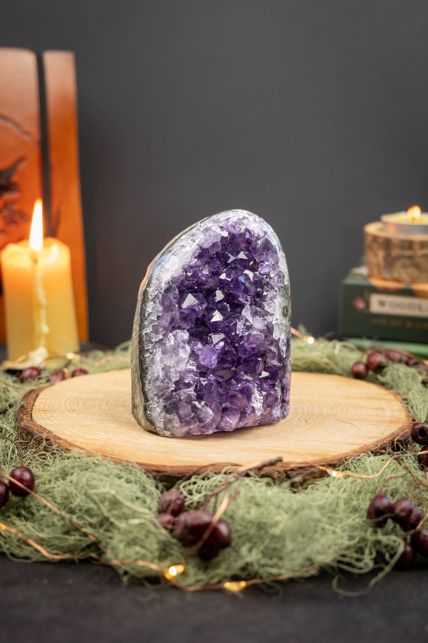 Stunning Deep Purple Amethyst Cluster, Cut Base Crystal from Uruguay, High Grade Amethyst Stone for Calm Protection and Spiritual Clarity