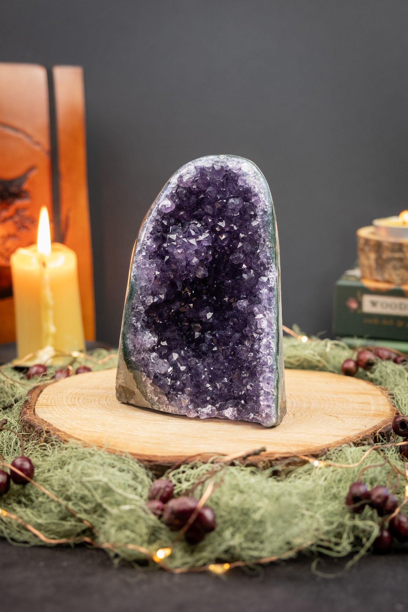 Stunning Deep Purple Amethyst Cluster, Cut Base Crystal from Uruguay, High Grade Amethyst Stone for Calm Protection and Spiritual Clarity