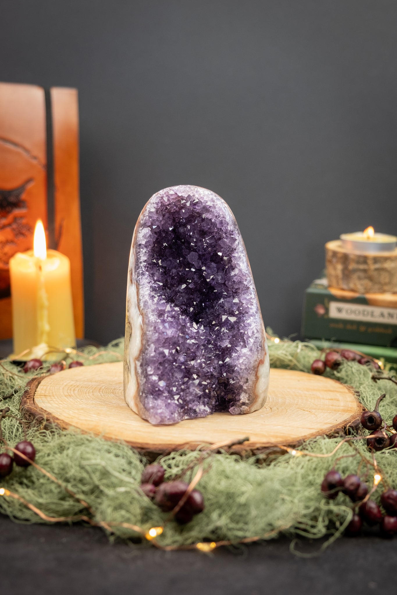 Stunning Deep Purple Amethyst Cluster, Cut Base Crystal from Uruguay, High Grade Amethyst Stone for Calm Protection and Spiritual Clarity