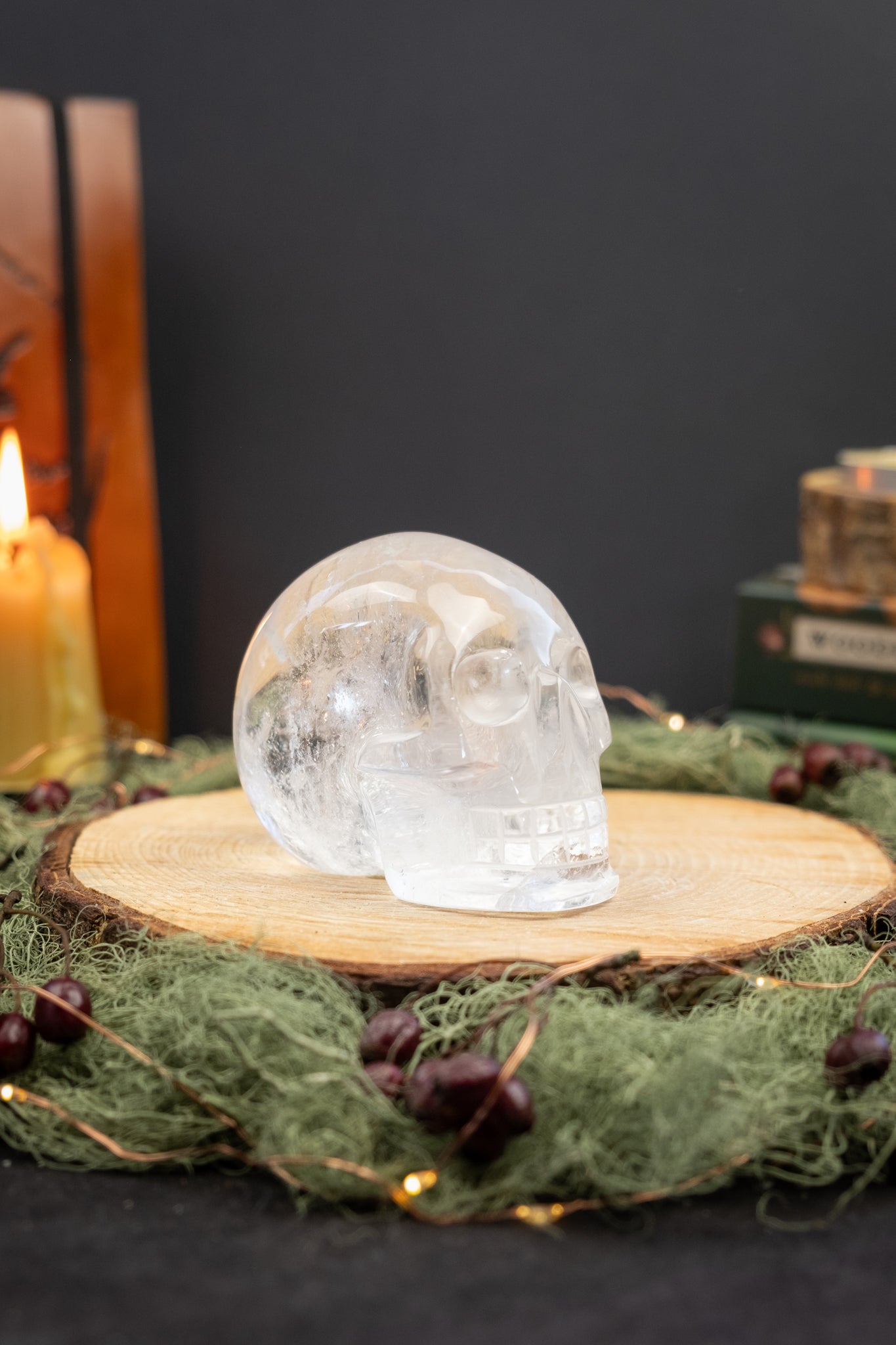 Lemurian Crystal Skull High Grade Clarity Crystal Skull Gem Stone Carving Hand Carved Quartz with Rainbows