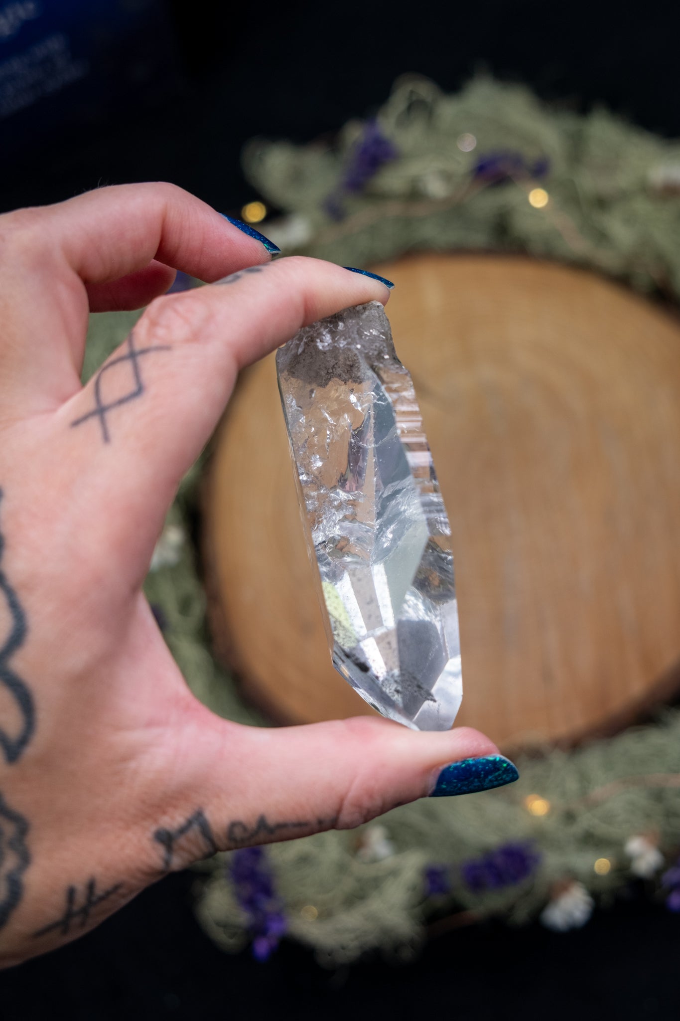Black Phantom Lemurian Quartz Point
