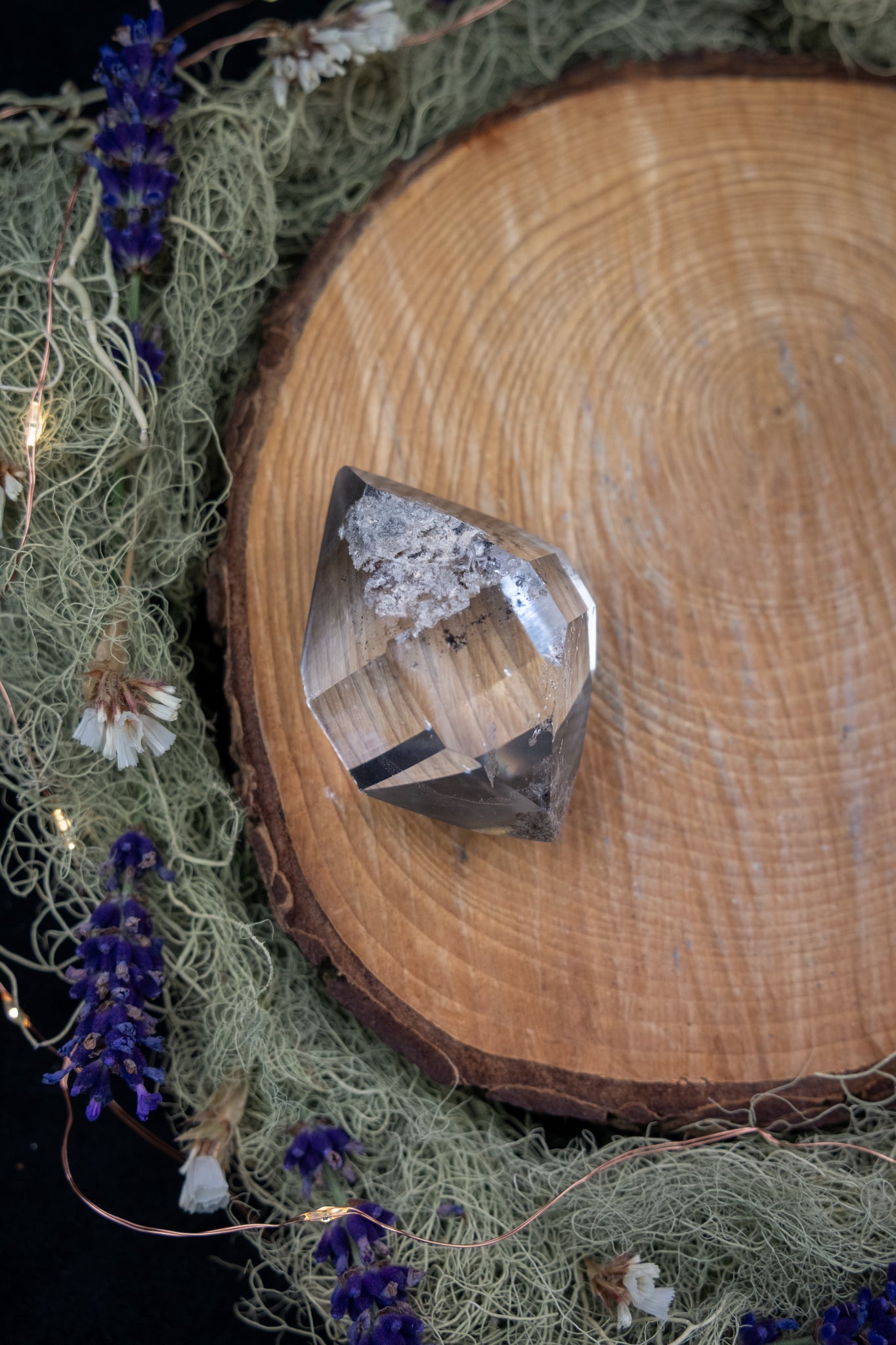 Black Phantom Lemurian Quartz Double Terminated Point