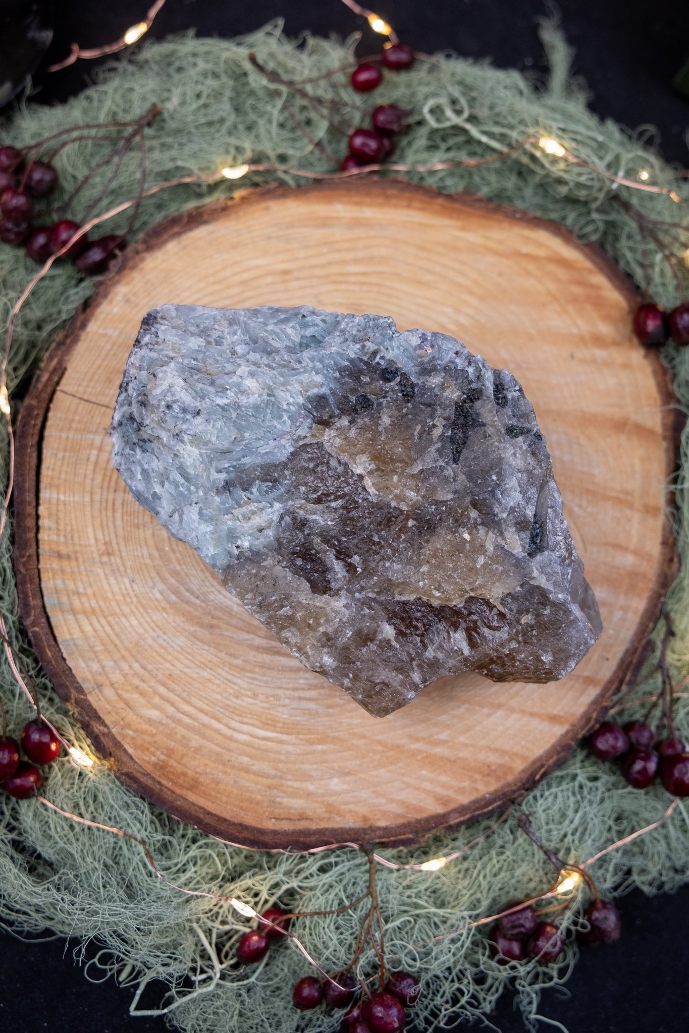 Raw natural citrine with black tourmaline block, high grade Brazilian citrine and black tourmaline stone for grounding protection clarity and abundance