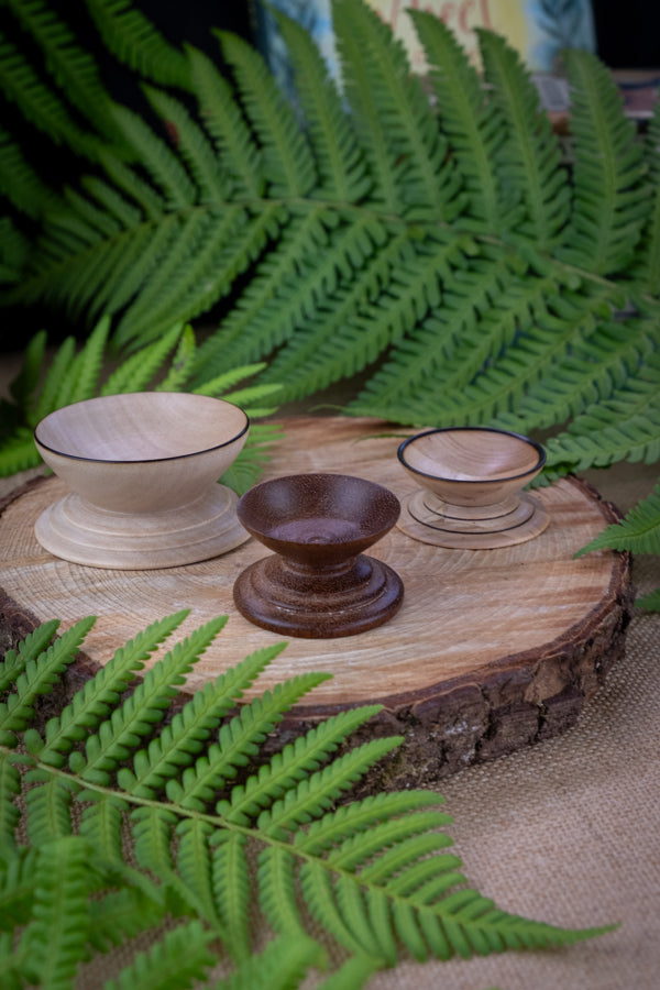 Crystal holders, hand turned wood (Large) Artisan maker, Wood crystal stand, Hand turned holder