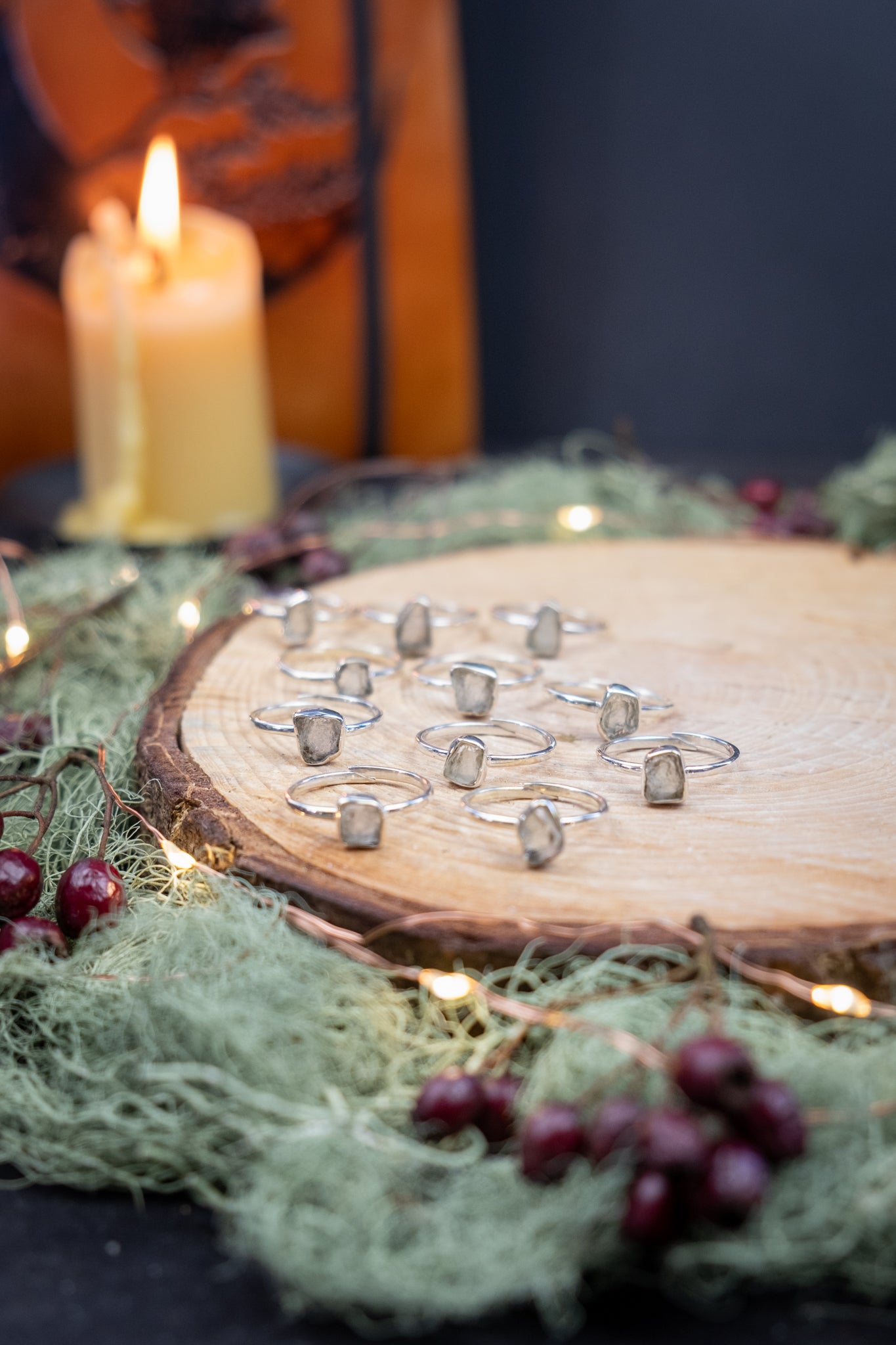 Libyan Desert Glass Adjustable Ring Sterling Silver, High Grade Tektite Gemstone Ring, Stackable Crystal Ring for Intuition Manifestation Protection