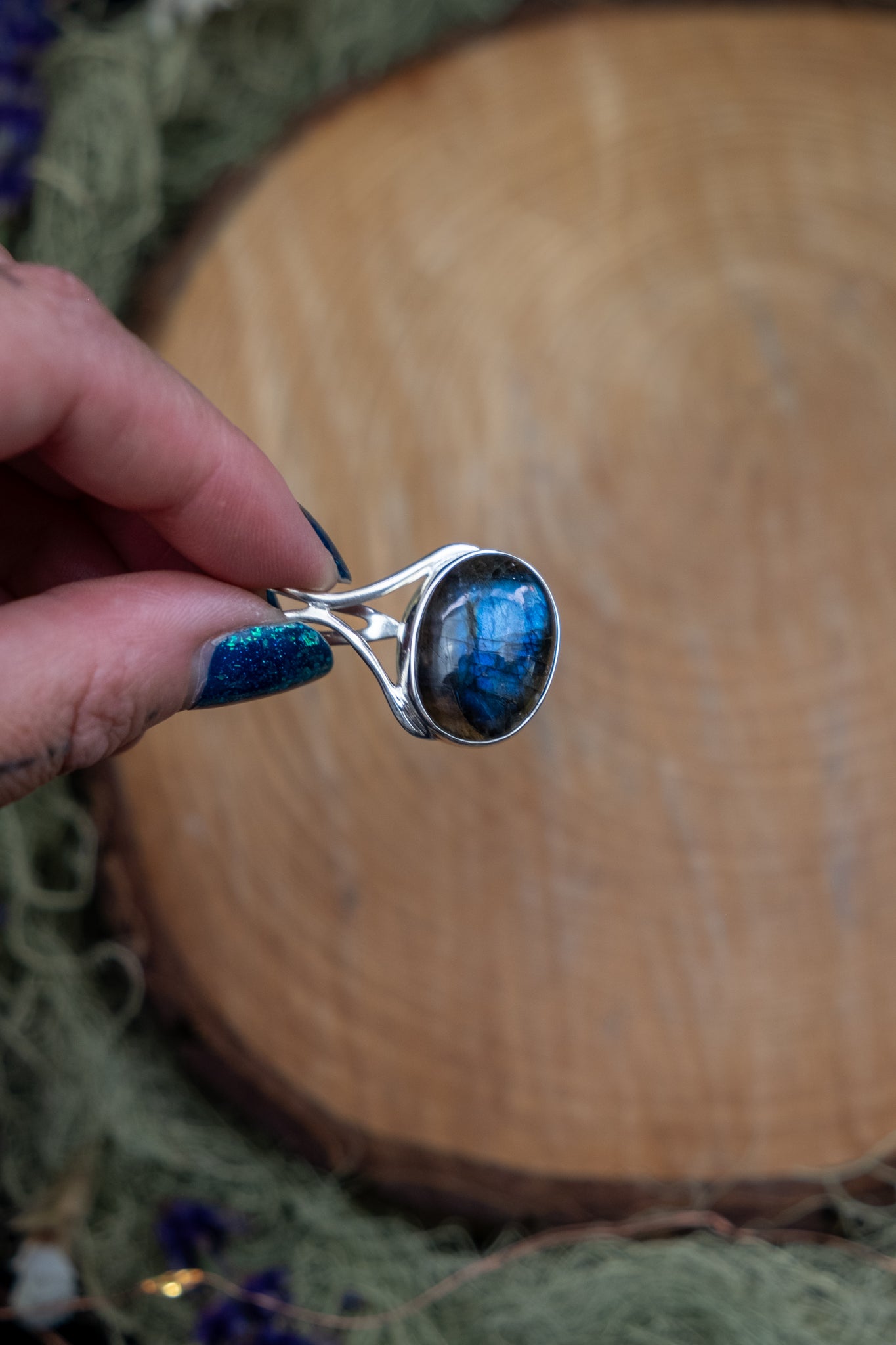 Labradorite Oval Pendant in Sterling Silver