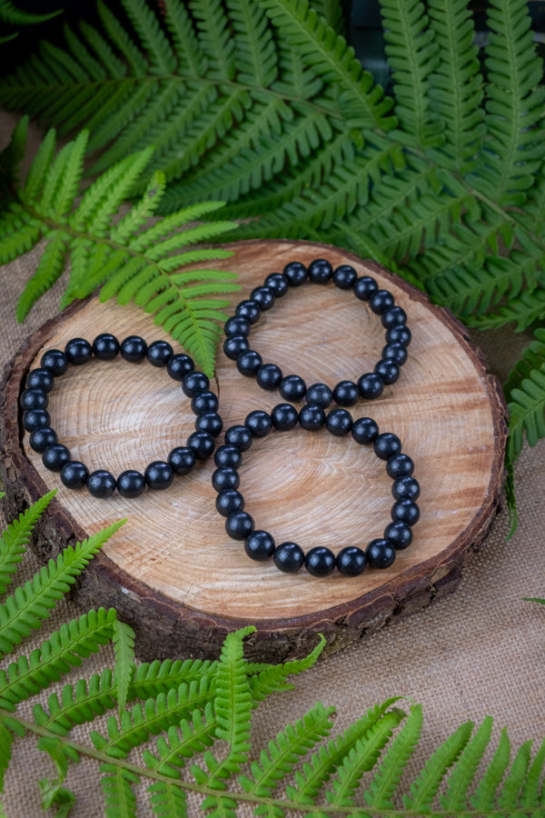 Shungite Crystal Bracelet for Men, 10mm beads
