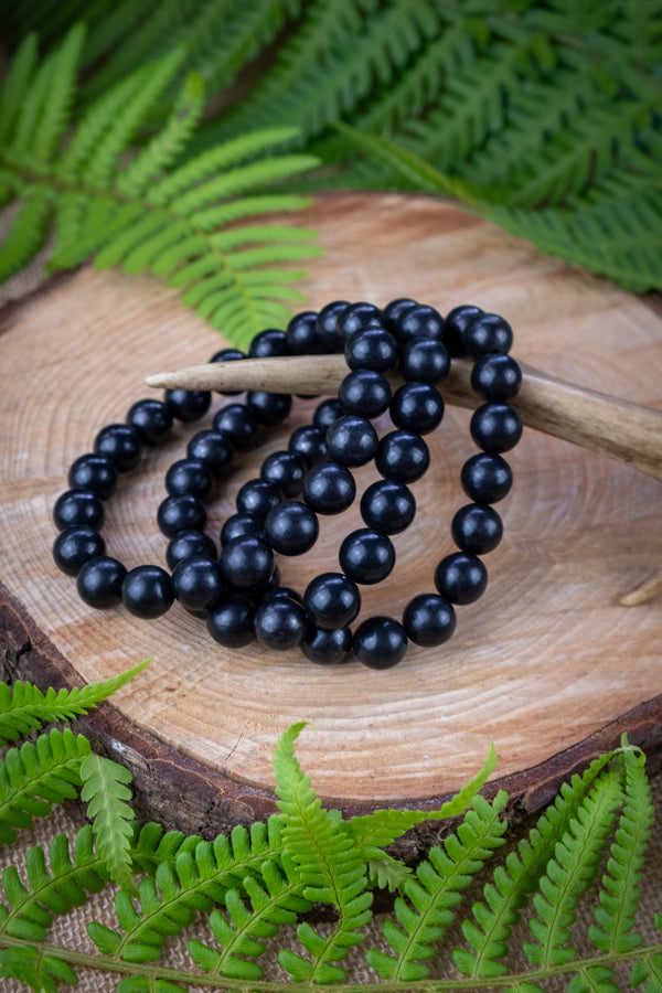 Shungite Crystal Bracelet for Men, 10mm beads