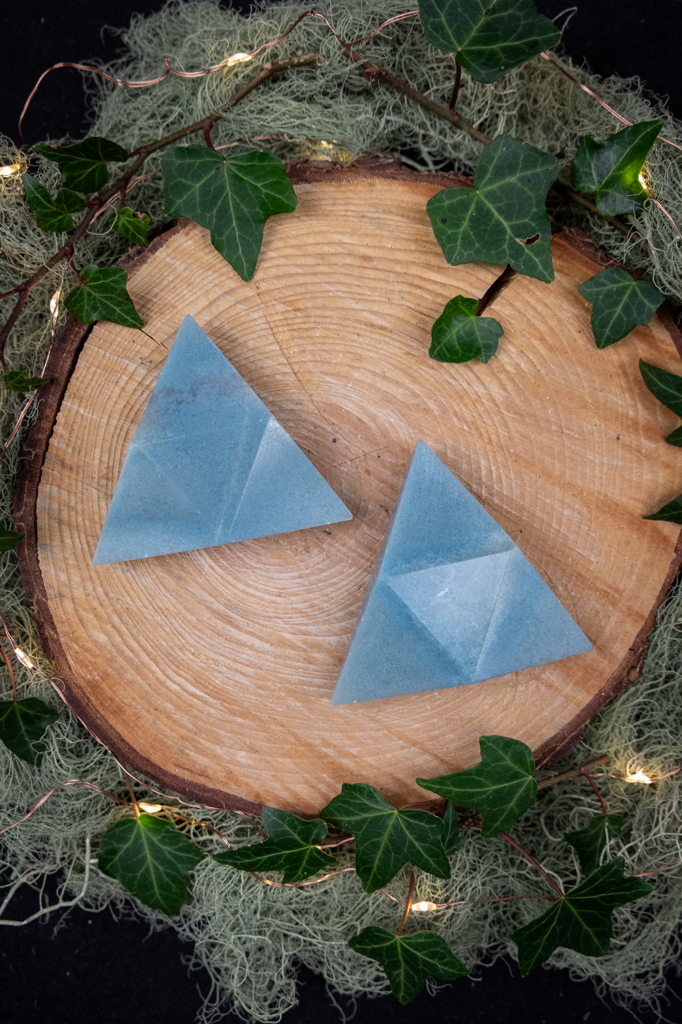 Trolleite Trifecta Pyramid Crystal, Hand Carved Sacred Geometry Stone for Surrender Trust and Higher Guidance