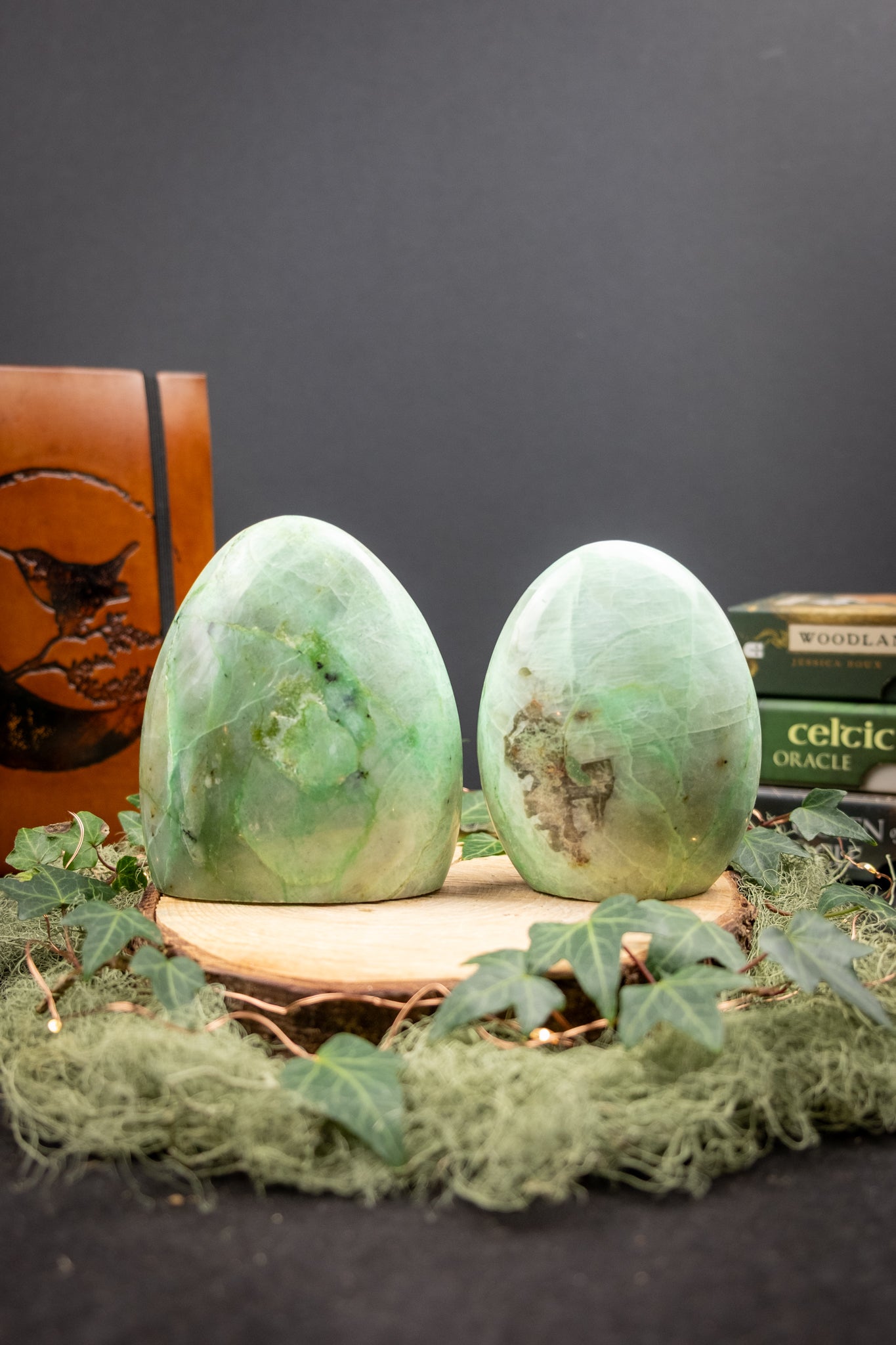 Green Moonstone Freeform Crystal, Polished Feldspar Stone for Emotional Balance Intuition and New Beginnings