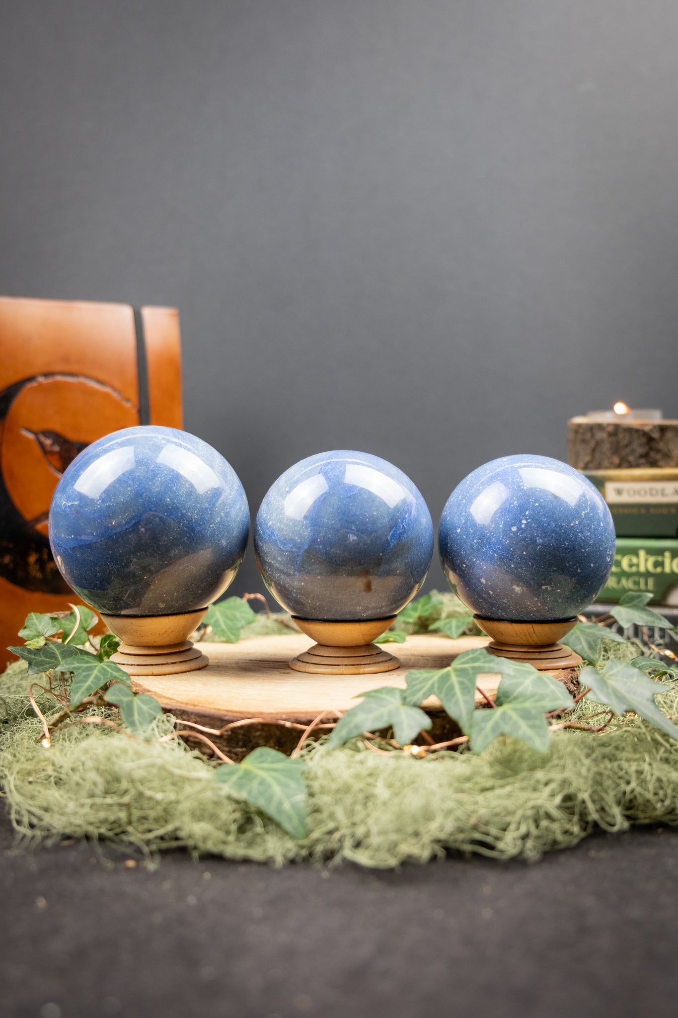 Blue Quartz Sphere, Blue Aventurine Crystal Sphere for Calm Mind, Communication and Emotional Balance