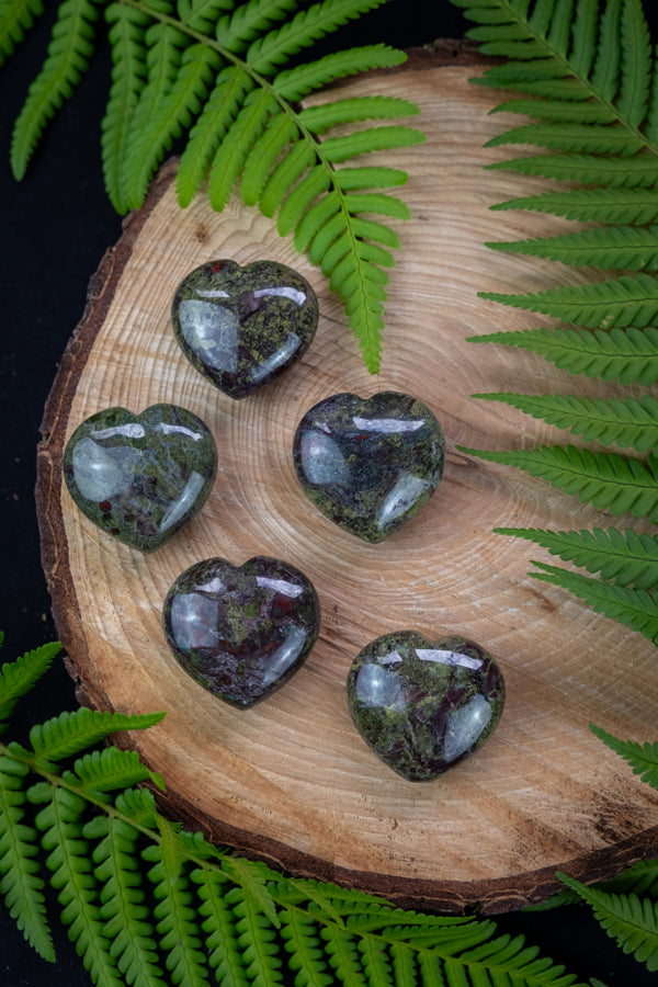 Dragonstone crystal heart, Crystal for courage, Promotes living a better life, You are worthy, Crystal for Empowerment.