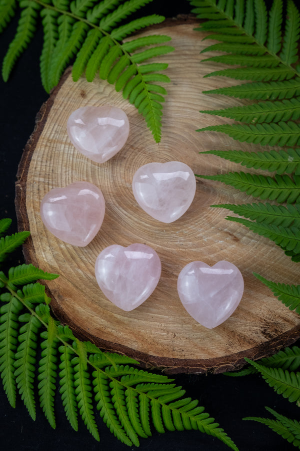 Rose Quartz Crystal Heart, Crystal for self love, self care and healing.