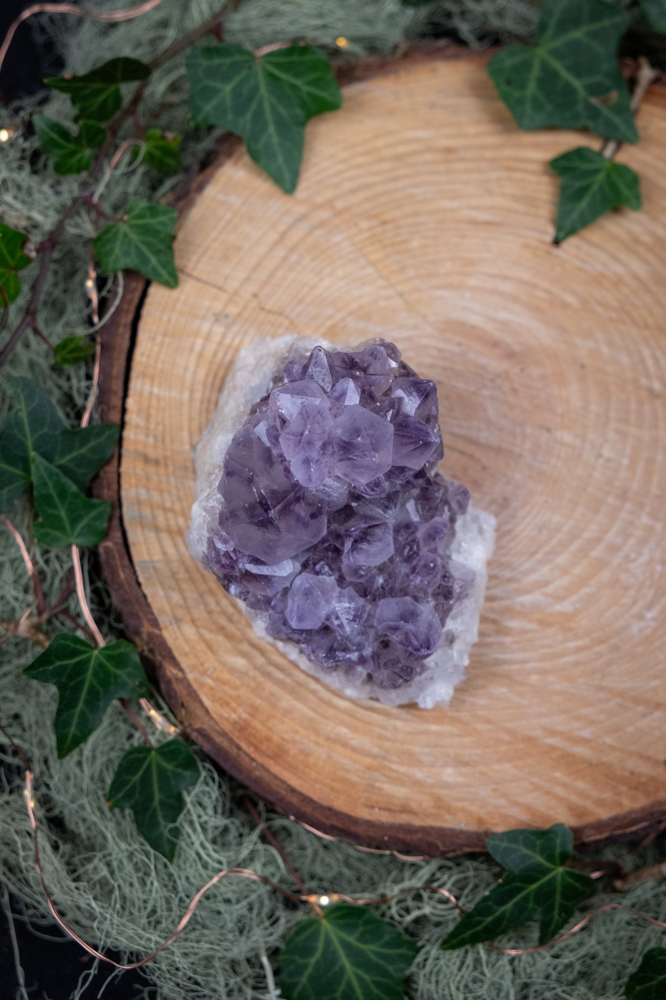 Amethyst Spirit Quartz Cluster on Matrix, Crystal Stone for Spiritual Protection and Aura Cleansing, Ethically Sourced from South Africa