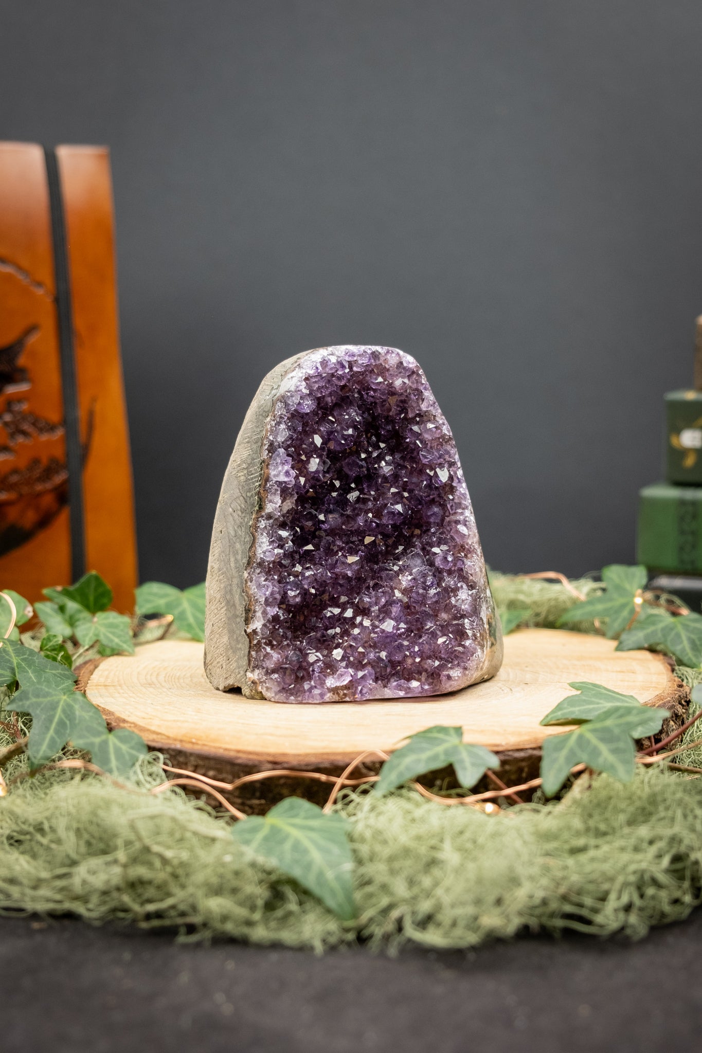 Uruguay Amethyst Cut Base, Deep Purple Amethyst Crystal for Calm and Spiritual Protection, Ethically Sourced from Uruguay