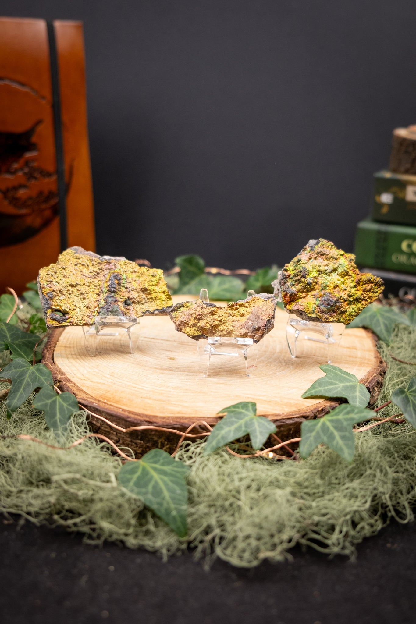 Turgite Specimen on Stand, Iridescent Hematite and Goethite Crystal, Natural Rainbow Stone from Mexico for Energy and Grounding