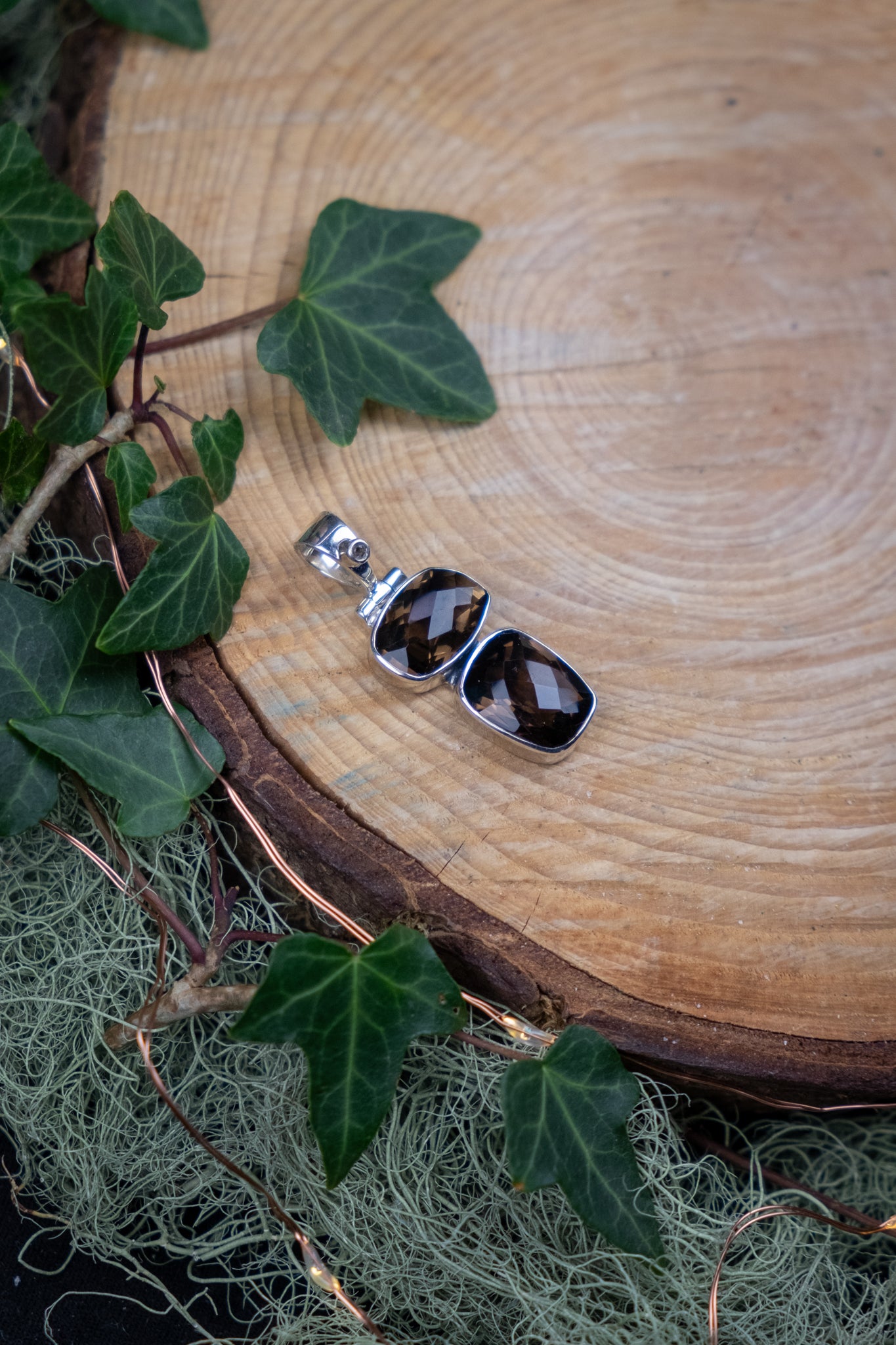 Smoky Quartz Pendant, High Grade Faceted Crystal, Grounding Protection Stone, Handmade Smoky Quartz Jewellery