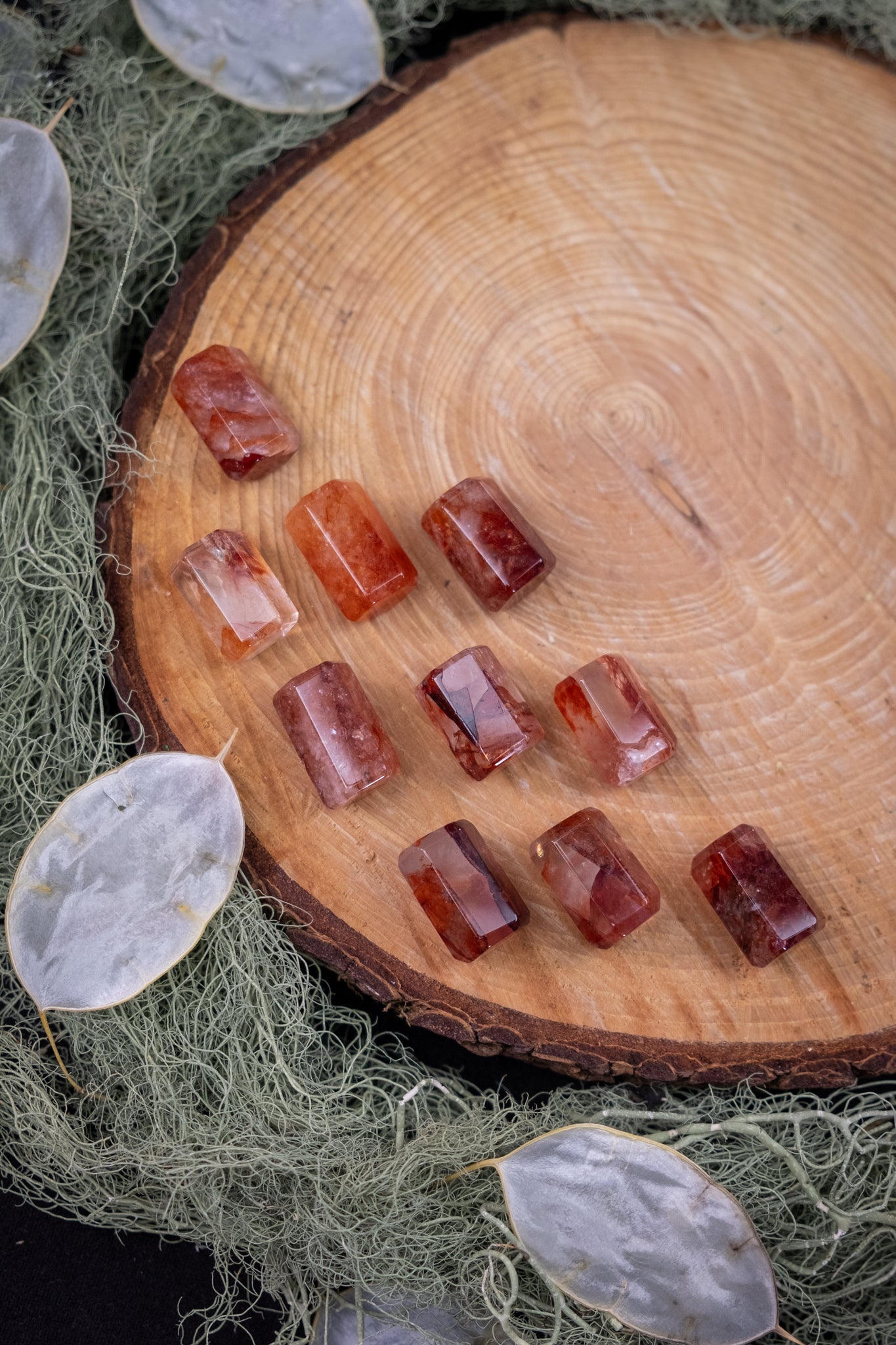 Hematoid Quartz Faceted Cylinder
