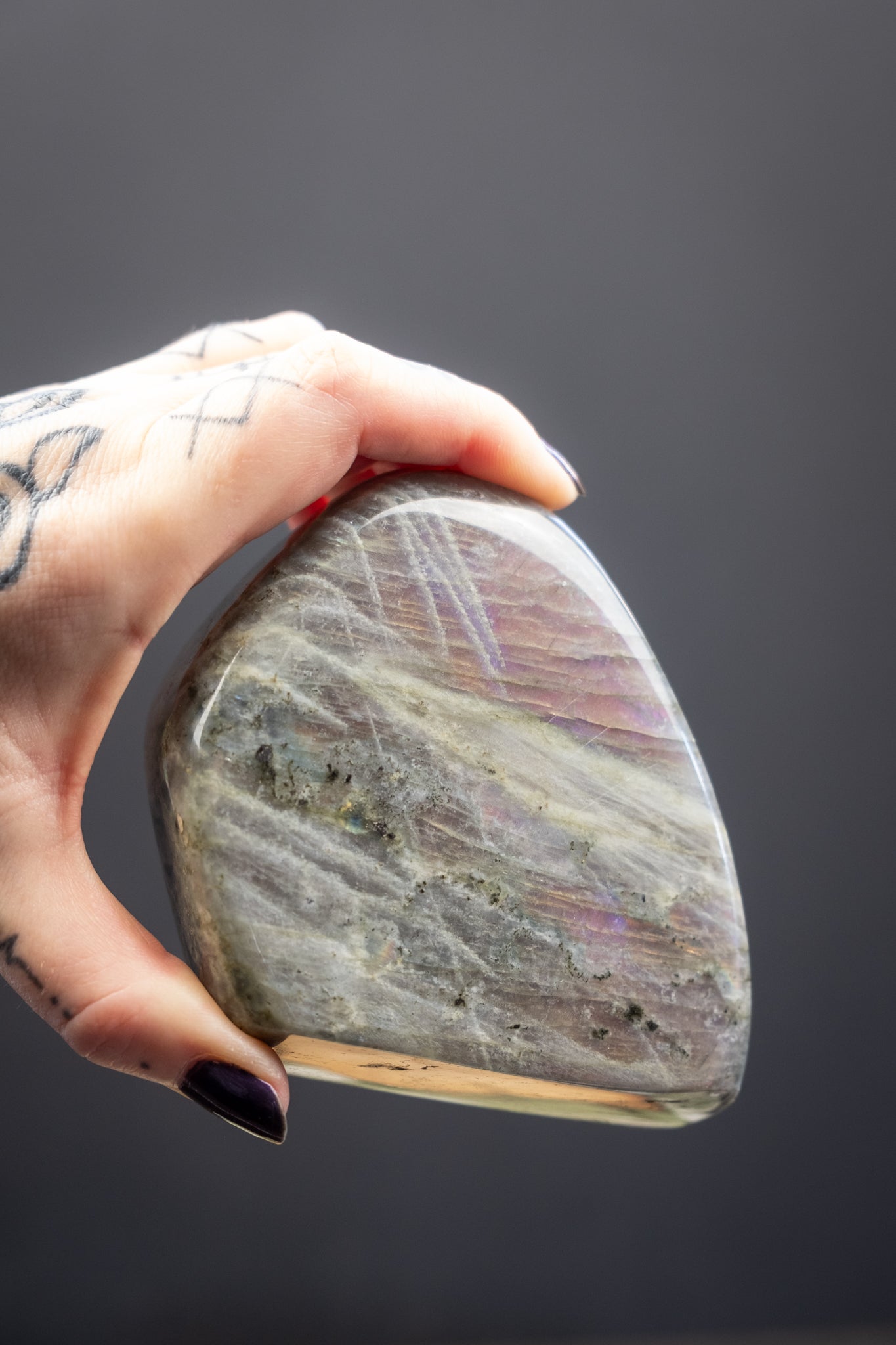 Pink and Purple Flash Labradorite Freeform, Labradorite Crystal Stone for Intuition and Protection, Ethically Sourced from Madagascar