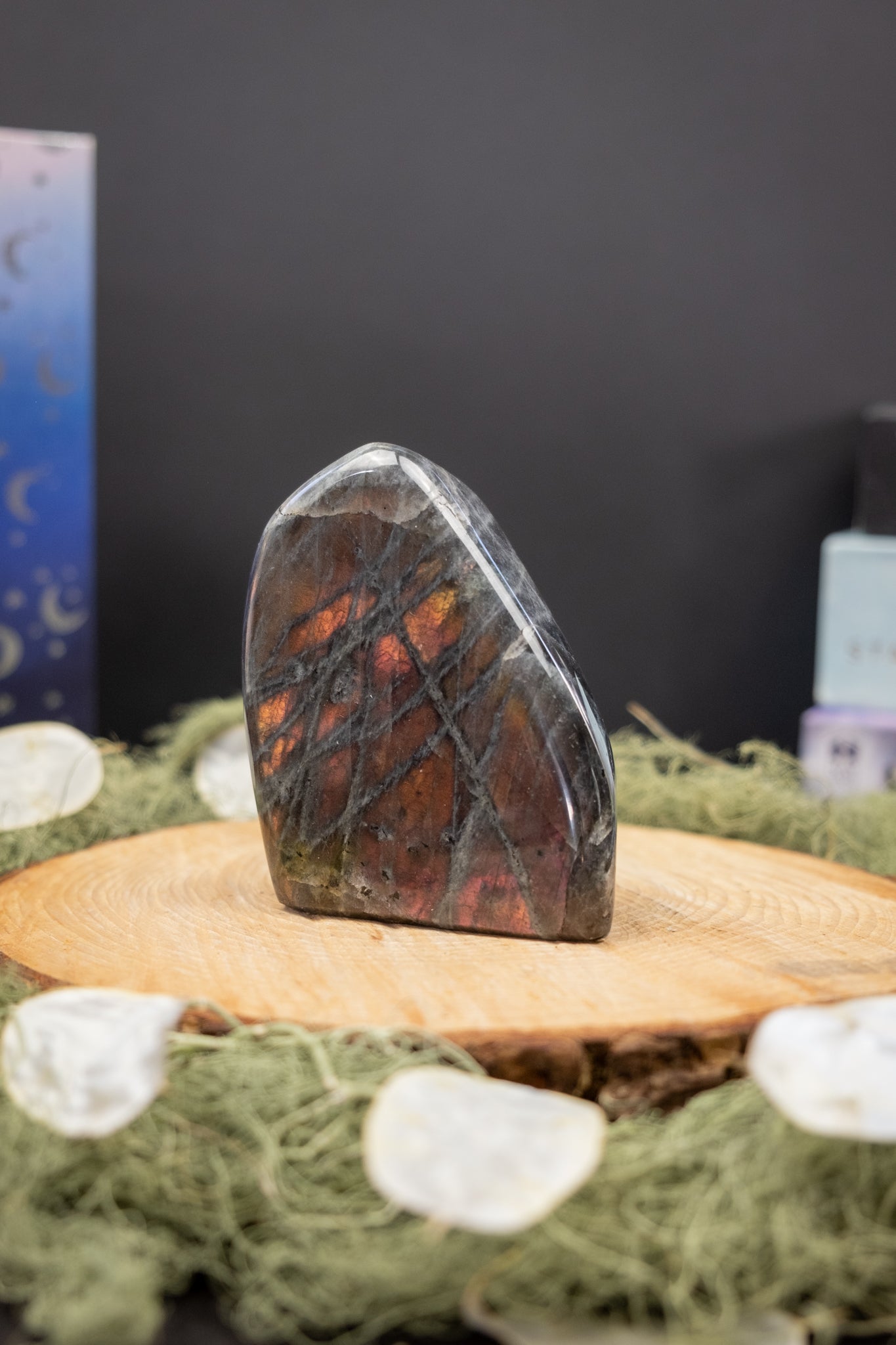 Pink and Orange Flash Labradorite Freeform