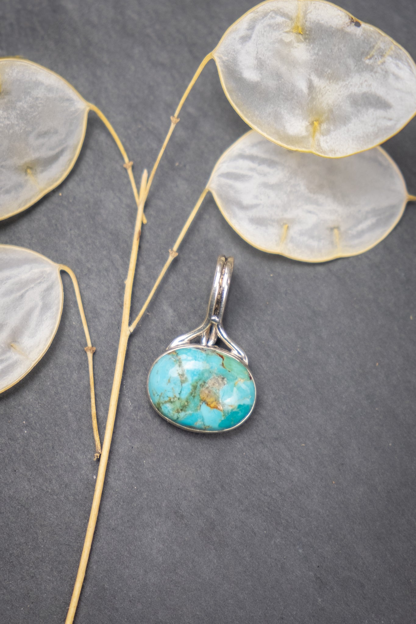 Turquoise Pendant, Sterling Silver, Mexico