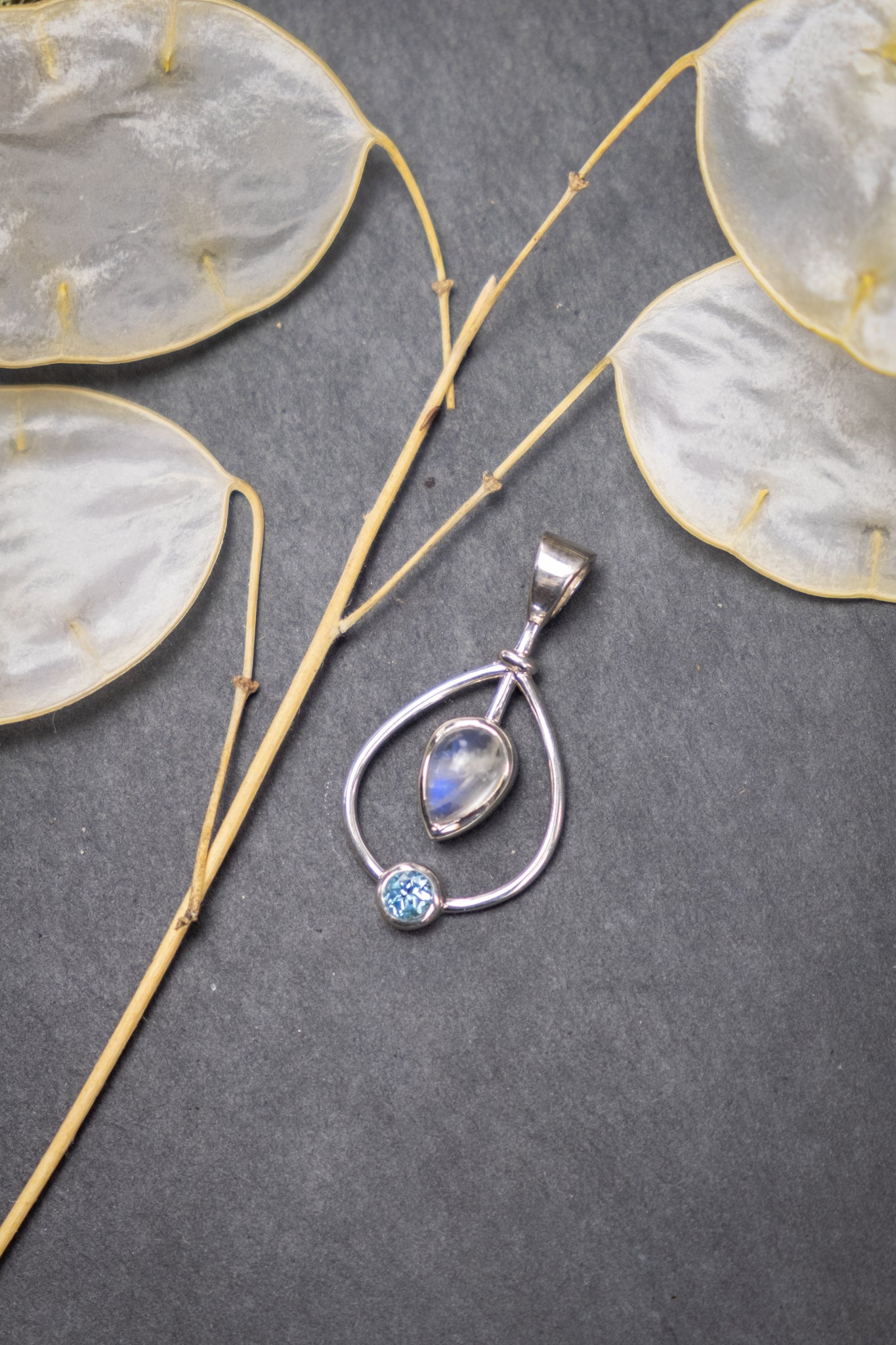 Moonstone and Topaz Pendant