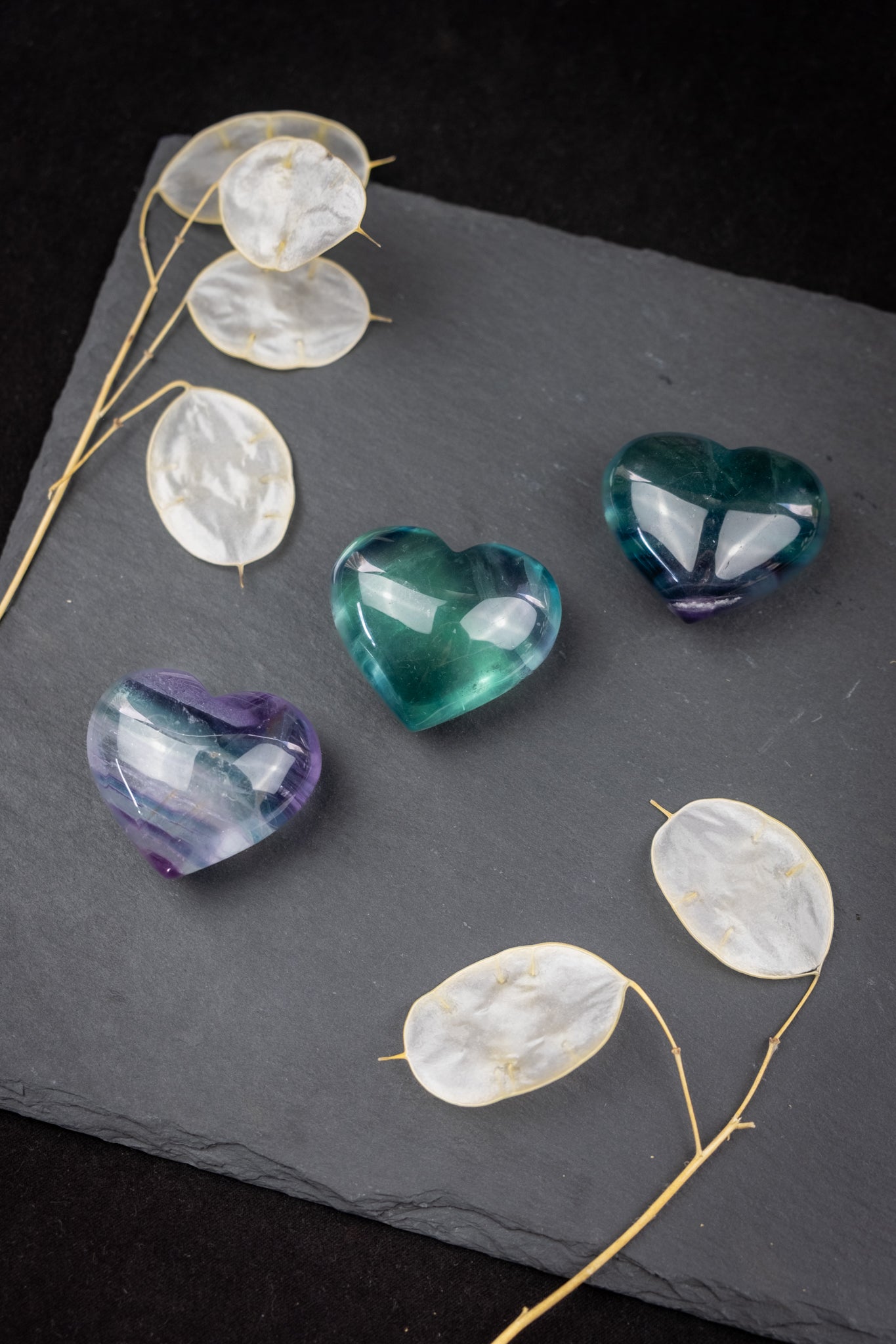 Rainbow Fluorite Heart