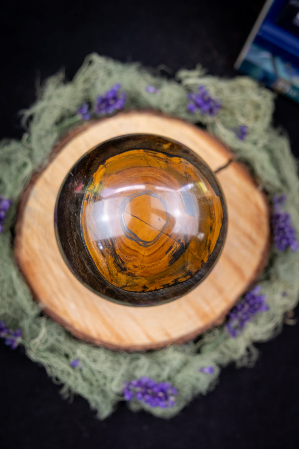 Tigers Eye Sphere, Golden Brown Crystal Ball, Tiger Eye Gemstone, Protective Stone, Grounding and Confidence Boosting Energy Crystal