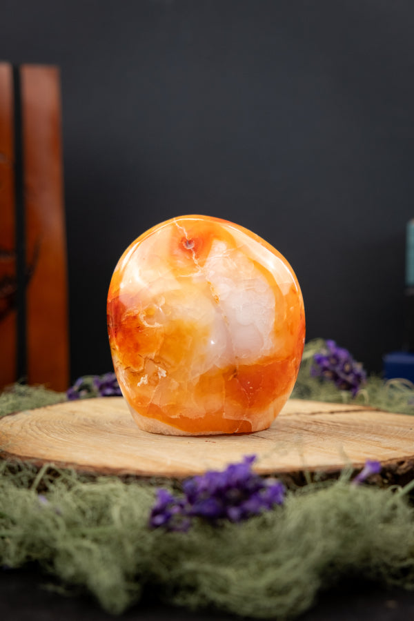Carnelian Freeform, Fiery Crystal for Passion, Creativity, Confidence & Vitality, Energy Boosting Polished Gemstone.