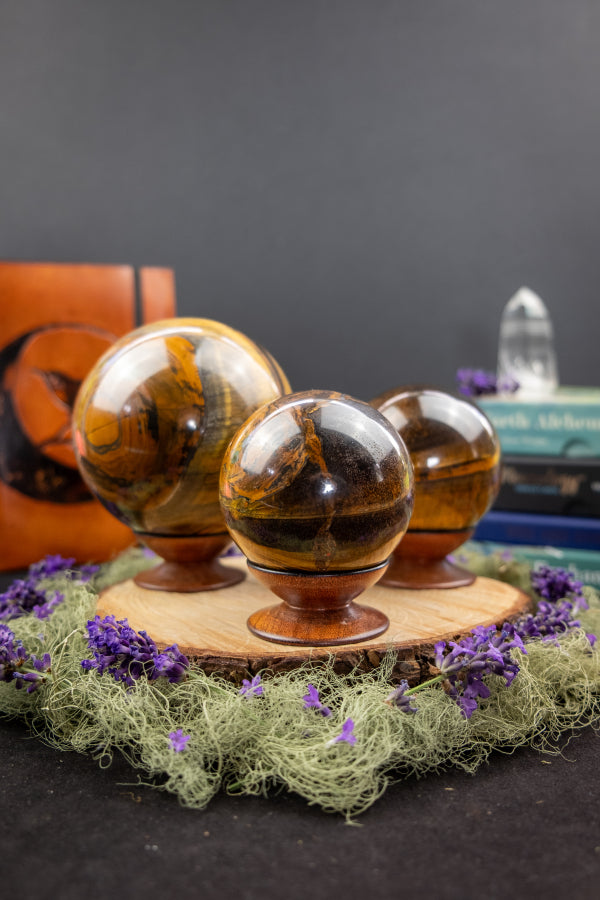 Tigers Eye Sphere, Golden Brown Crystal Ball, Tiger Eye Gemstone, Protective Stone, Grounding and Confidence Boosting Energy Crystal