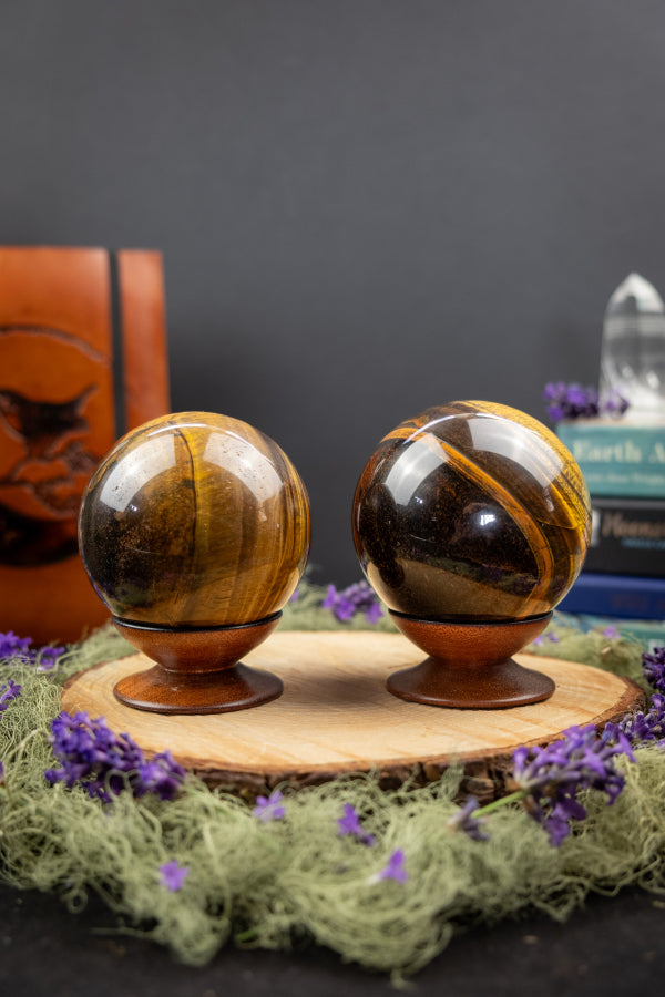 Tigers Eye Sphere, Golden Brown Crystal Ball, Tiger Eye Gemstone, Protective Stone, Grounding and Confidence Boosting Energy Crystal