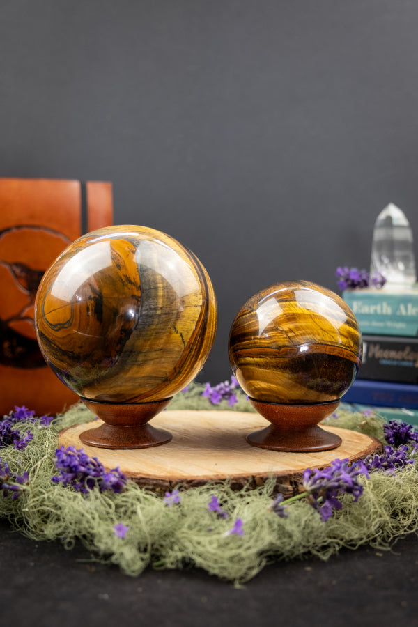 Tigers Eye Sphere, Golden Brown Crystal Ball, Tiger Eye Gemstone, Protective Stone, Grounding and Confidence Boosting Energy Crystal
