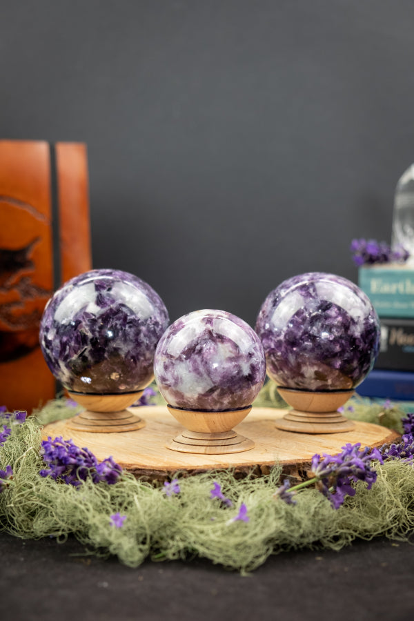 Soothing Lepidolite Sphere Mica Flashes, Calming Gemstone Sphere, Emotional Healing Crystal, Lepidolite Gem Stone, Mica Lepidolite Sphere