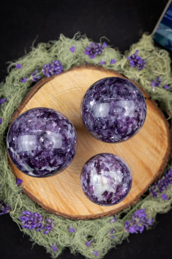 Soothing Lepidolite Sphere Mica Flashes, Calming Gemstone Sphere, Emotional Healing Crystal, Lepidolite Gem Stone, Mica Lepidolite Sphere