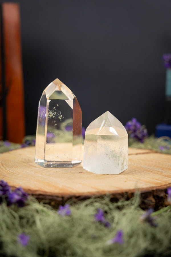 High Grade Brazilian Phantom Chlorite Quartz Point, Rare Green Phantom Crystal, Healing Stone, Meditation Gem, Collector Spiritual Quartz