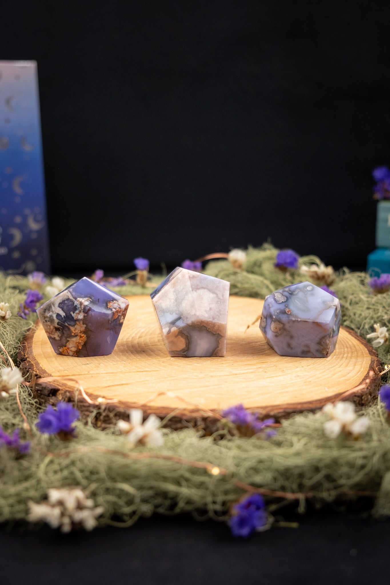Purple Cherry Blossom Agate Facet