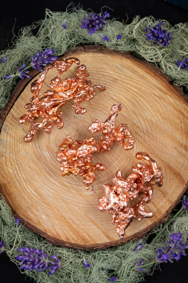 Molten Copper Freeform Stone, Fire Poured Copper Gem, Grounding Elemental Crystal, Alchemy Healing Mineral, Raw Copper Sculpture
