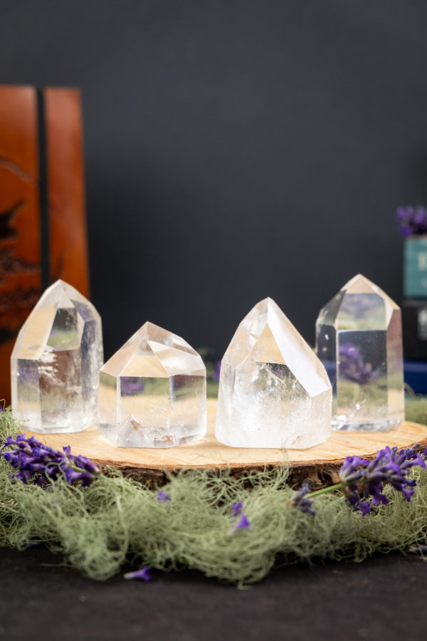 Lemurian Quartz Polished Point, High Grade Crystal Wand for Healing, Meditation, Wisdom, Light Codes, Crown Chakra Gemstone