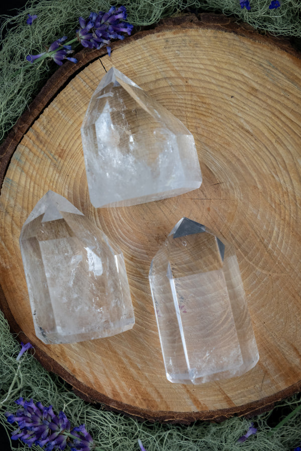 Lemurian Quartz Polished Point, High Grade Crystal Wand for Healing, Meditation, Wisdom, Light Codes, Crown Chakra Gemstone