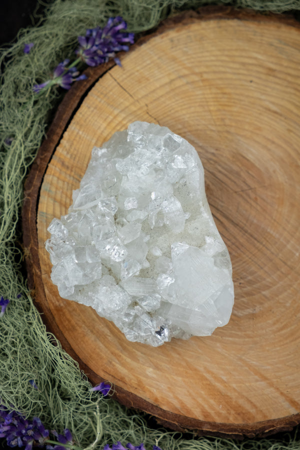 Apophyllite Crystal, Clear Gemstone for Spiritual Awakening, Energy Amplifier, Meditation Stone, Crown Chakra Alignment, Healing Crystal