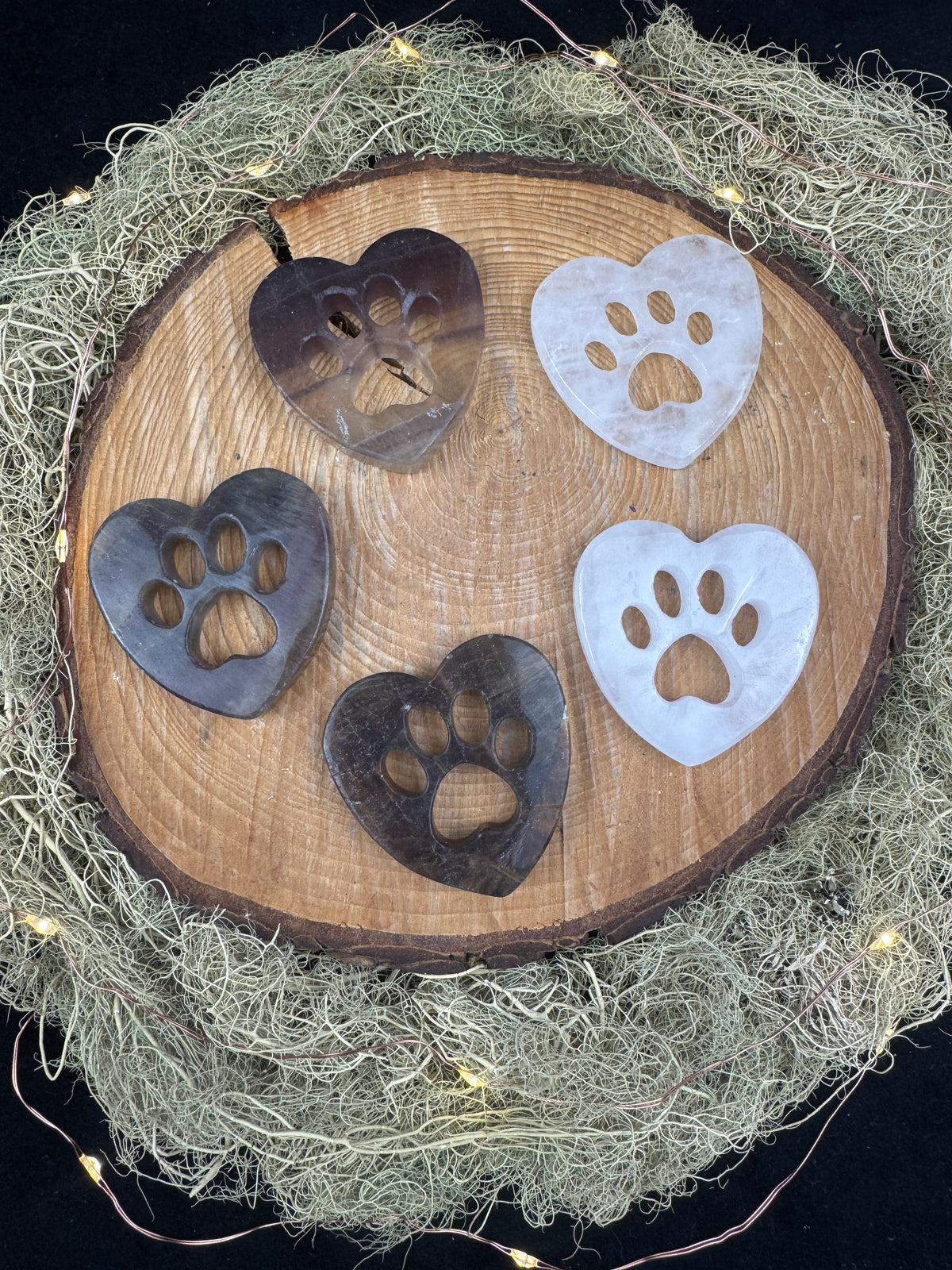 Crystal Paw Print Heart