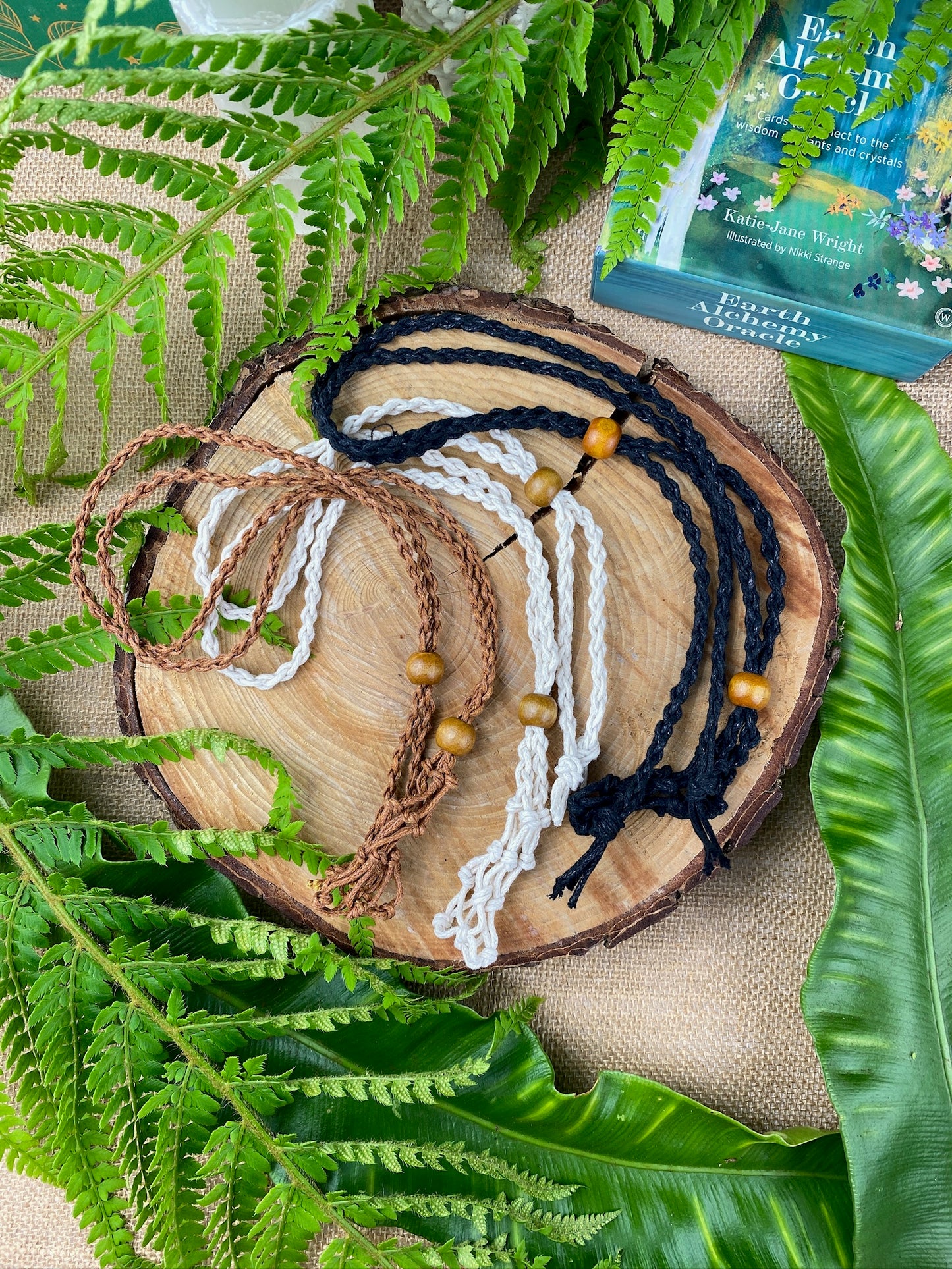 Macrame crystal pouch necklace, Crystal holder necklace, Crystal cage necklace for tumbled stones, Adjustable, Wear your way, Boho style.