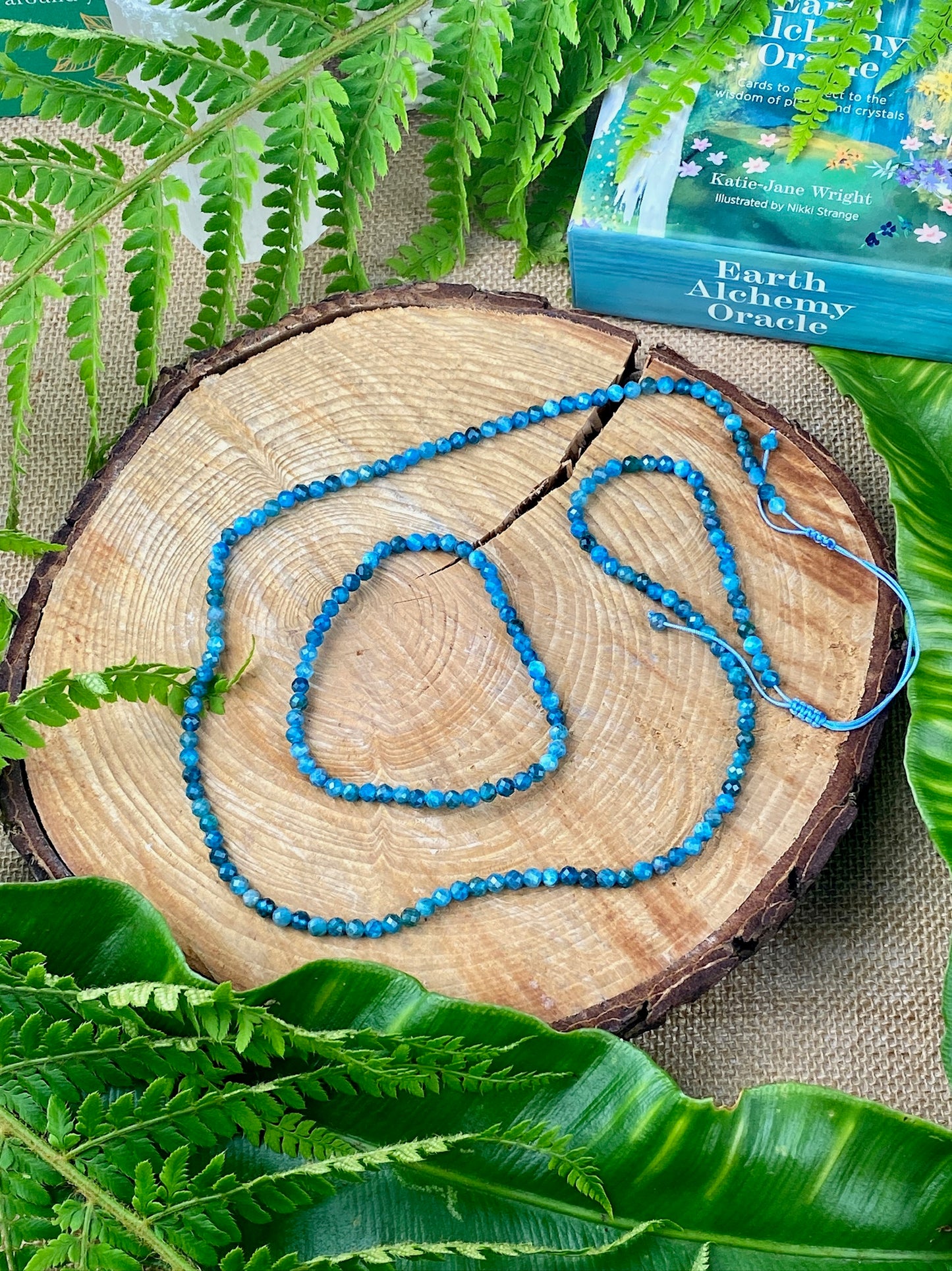 Blue Apatite crystal bracelet, 4mm Faceted beads, Boho style, Manifestation crystal, Throat and Third eye chakra, Crystal to achieve desires.