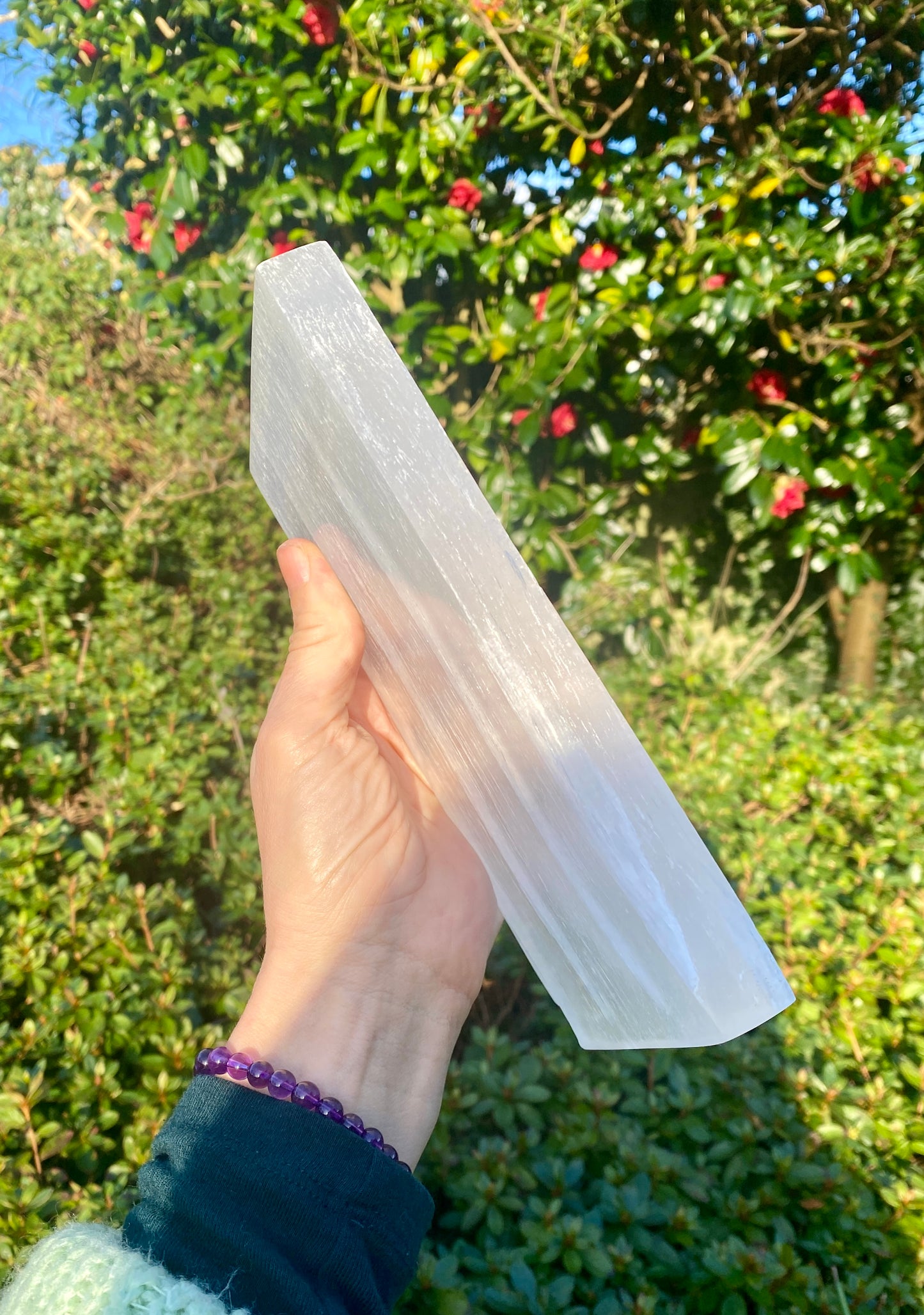 Selenite Charging Slab, Large Selenite, Heavy Crystal Cleansing Plate, High-Vibrational Satin Spar, Energy Clearing & Charging Stone