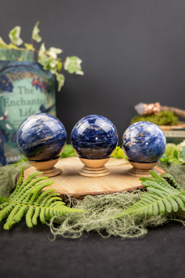 Sodalite Sphere Crystal Ball, Deep Blue Healing Gemstone, Intuition Stone, Spiritual Awareness and Clarity Crystal