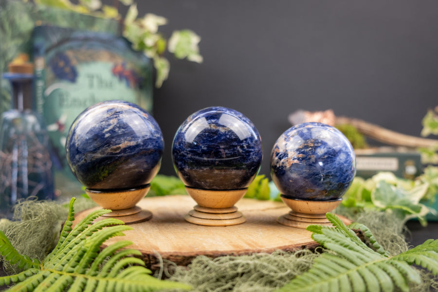 Sodalite Sphere Crystal Ball, Deep Blue Healing Gemstone, Intuition Stone, Spiritual Awareness and Clarity Crystal
